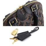 Louis Vuitton Monogram Eclipse Alma BB Hand Bag Brown Black Sequin