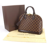 Louis Vuitton Damier Alma PM Hand Bag Ebene Brown