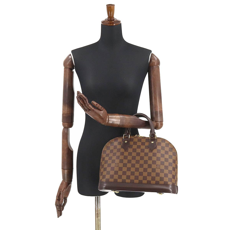Louis Vuitton Damier Alma PM Hand Bag Ebene Brown