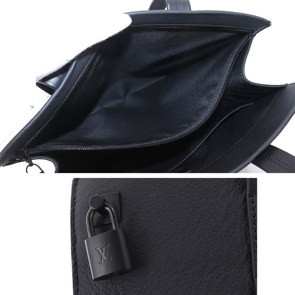 Louis Vuitton Aerogram Takeoff Tote Bag Leather Black