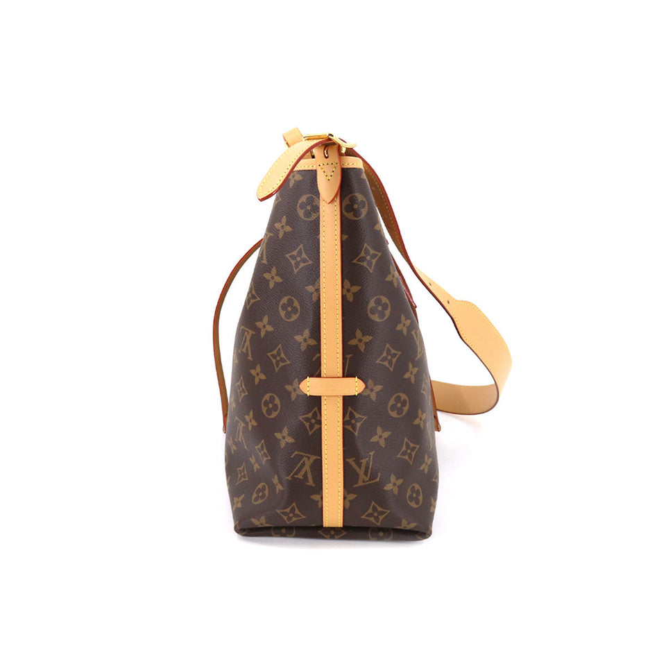 Louis Vuitton Monogram Carryall NM MM Shoulder Bag Brown