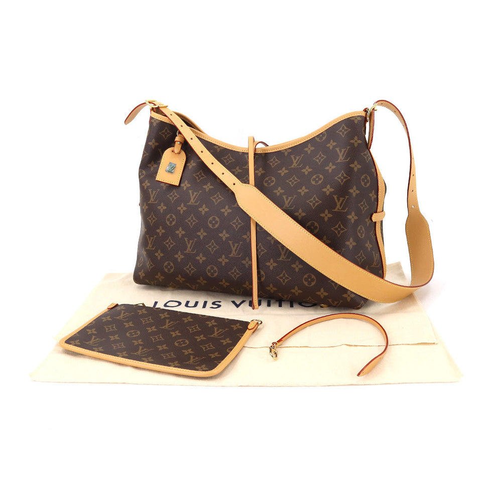 Louis Vuitton Monogram Carryall NM MM Shoulder Bag Brown
