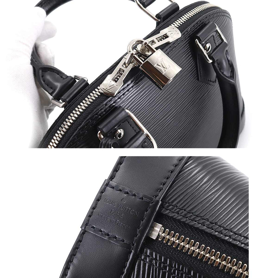 Louis Vuitton Epi Alma BB 2Way Hand Shoulder Bag Leather Noir
