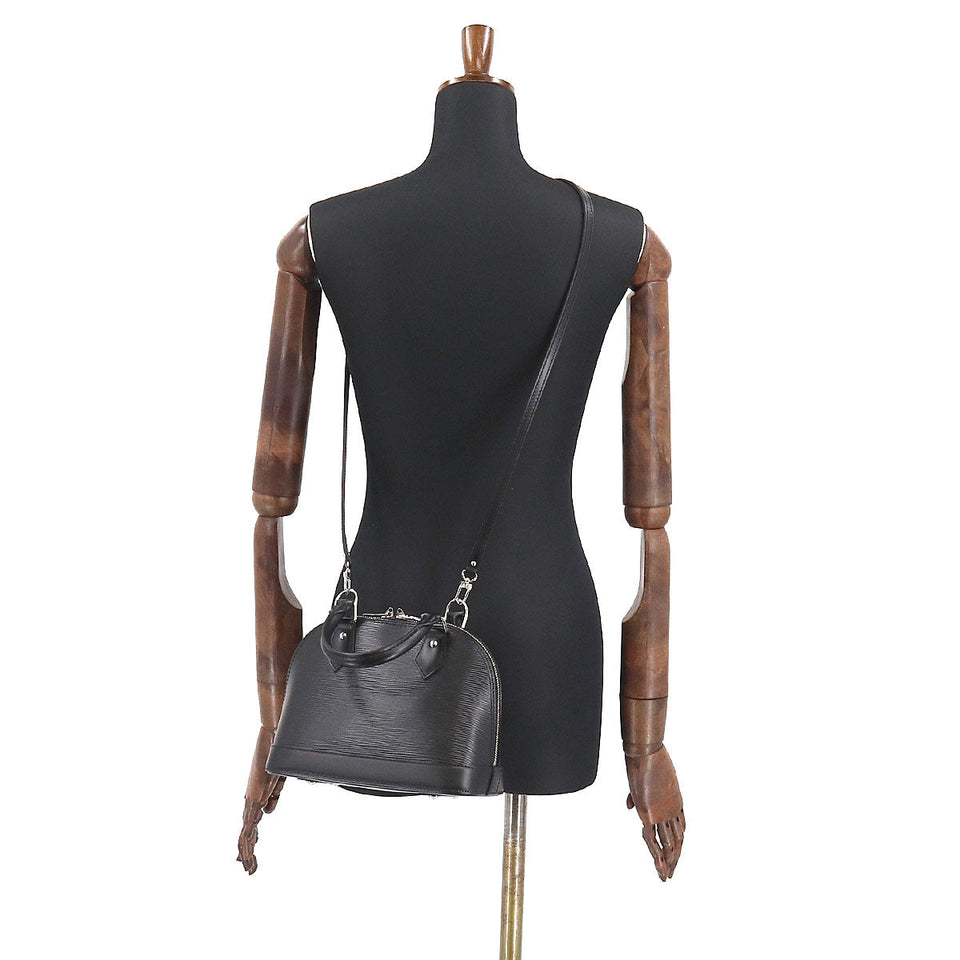 Louis Vuitton Epi Alma BB 2Way Hand Shoulder Bag Leather Noir
