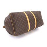Louis Vuitton Monogram Keepall 55 Boston Bag Brown Gold Hardware