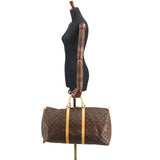 Louis Vuitton Monogram Keepall 55 Boston Bag Brown Gold Hardware