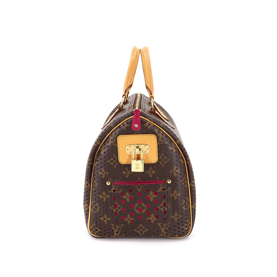Louis Vuitton Monogram Perfo Speedy 30 Hand Bag Brown