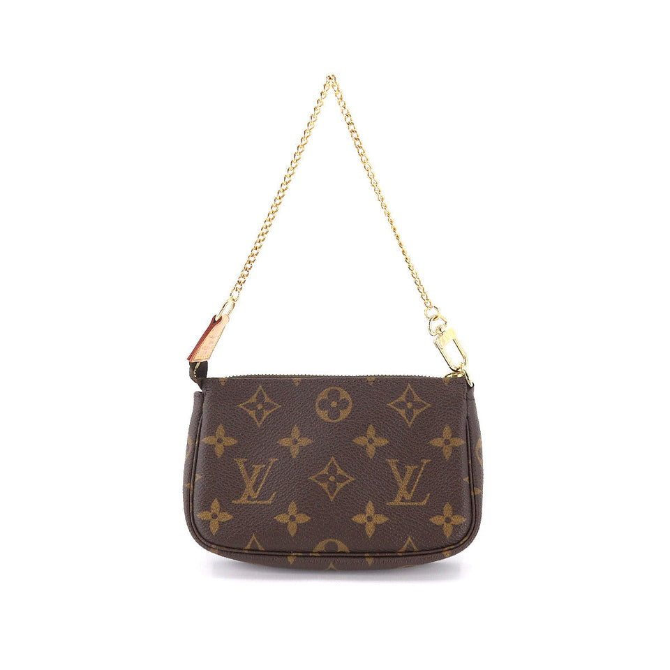 Louis Vuitton Monogram Mini Pochette Accessoires Hand Bag Chain