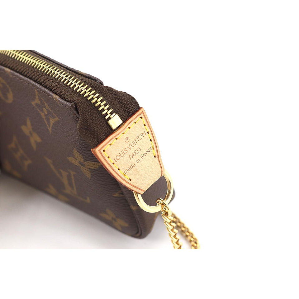 Louis Vuitton Monogram Mini Pochette Accessoires Hand Bag Chain