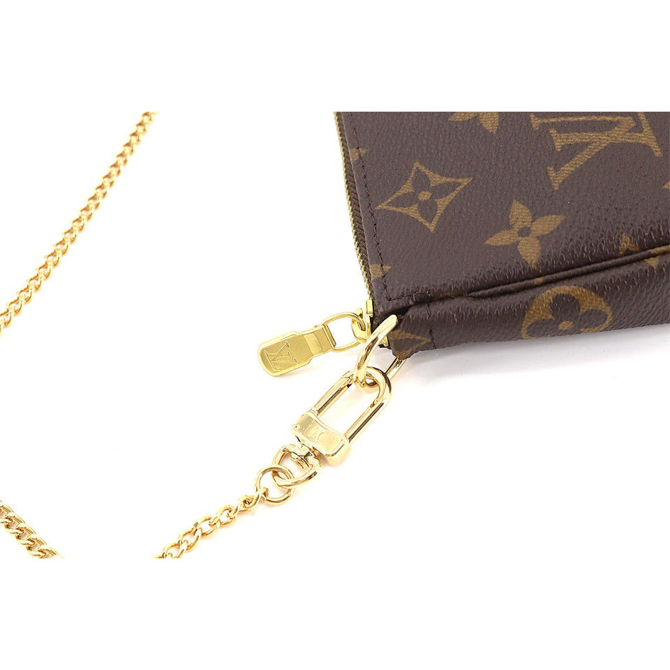 Louis Vuitton Monogram Mini Pochette Accessoires Hand Bag Chain