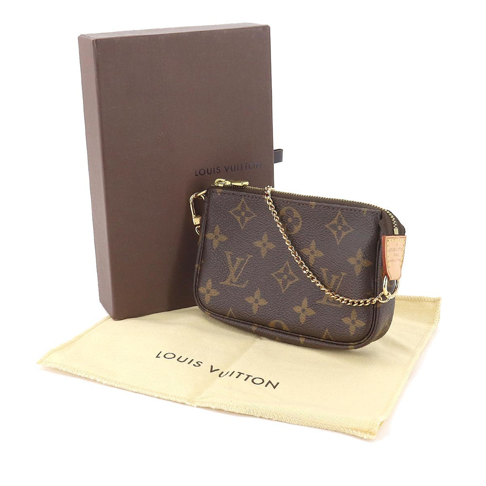 Louis Vuitton Monogram Mini Pochette Accessoires Hand Bag Chain