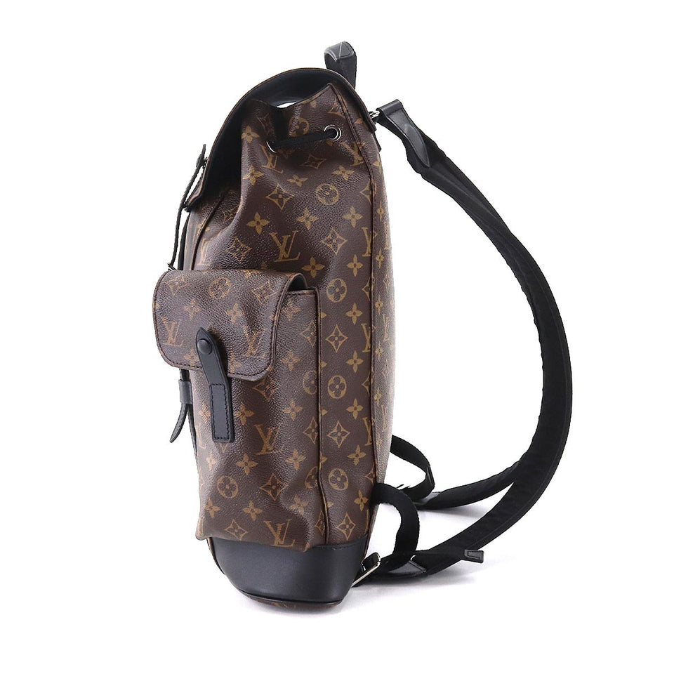 Louis Vuitton Monogram Macassar Christopher PM Backpack Rucksack Brown Noir