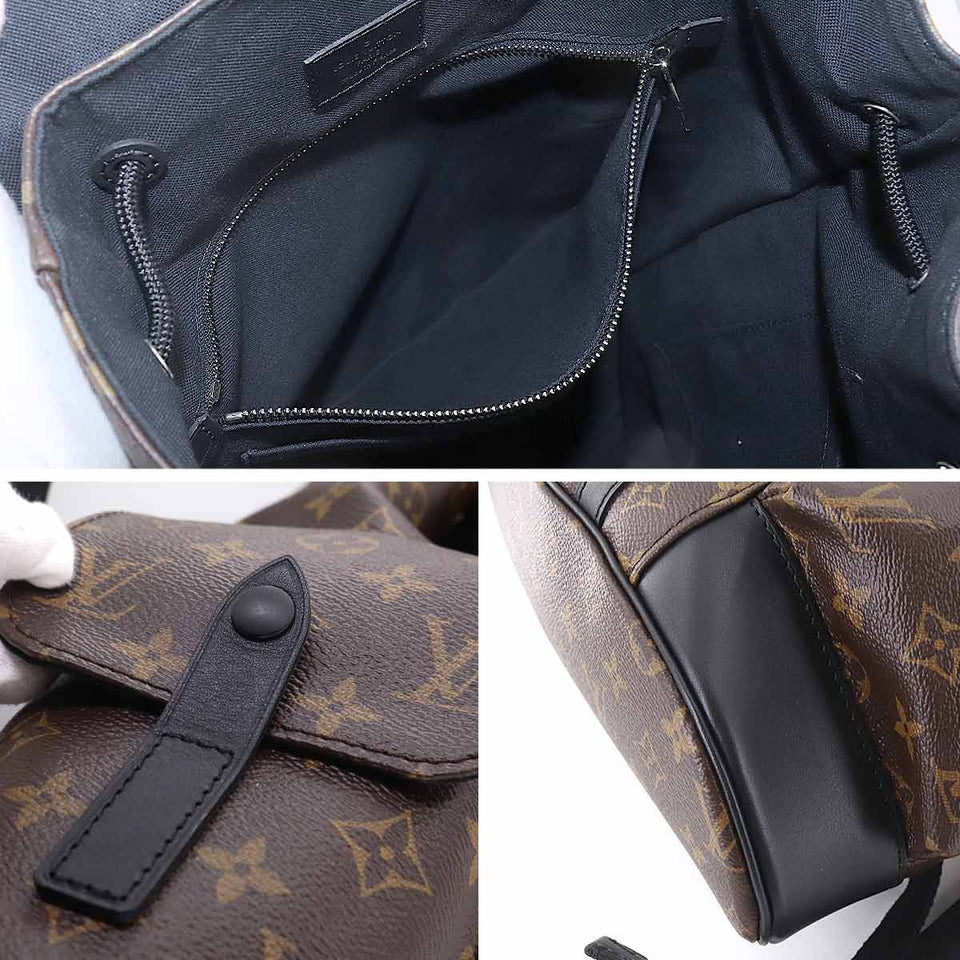 Louis Vuitton Monogram Macassar Christopher PM Backpack Rucksack Brown Noir