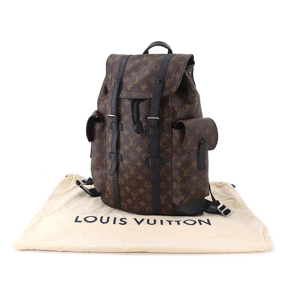 Louis Vuitton Monogram Macassar Christopher PM Backpack Rucksack Brown Noir