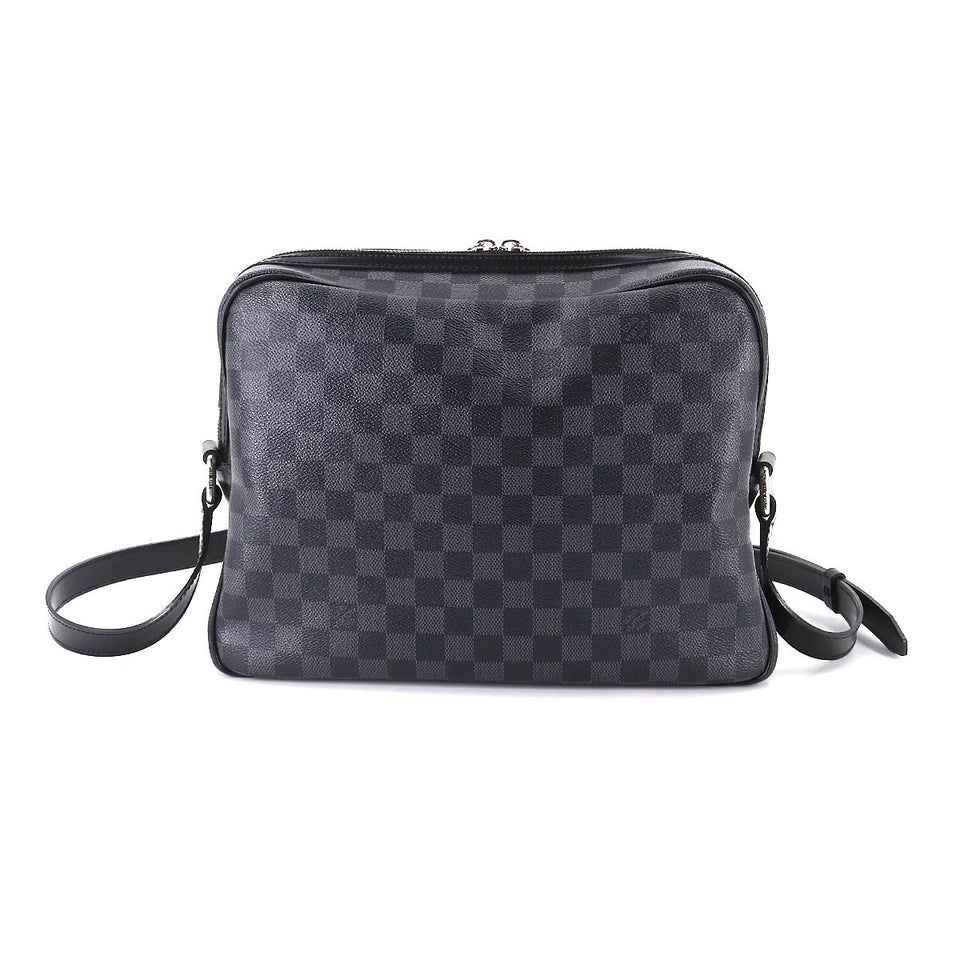 Louis Vuitton Damier Graphite Io Shoulder Bag Black Gray