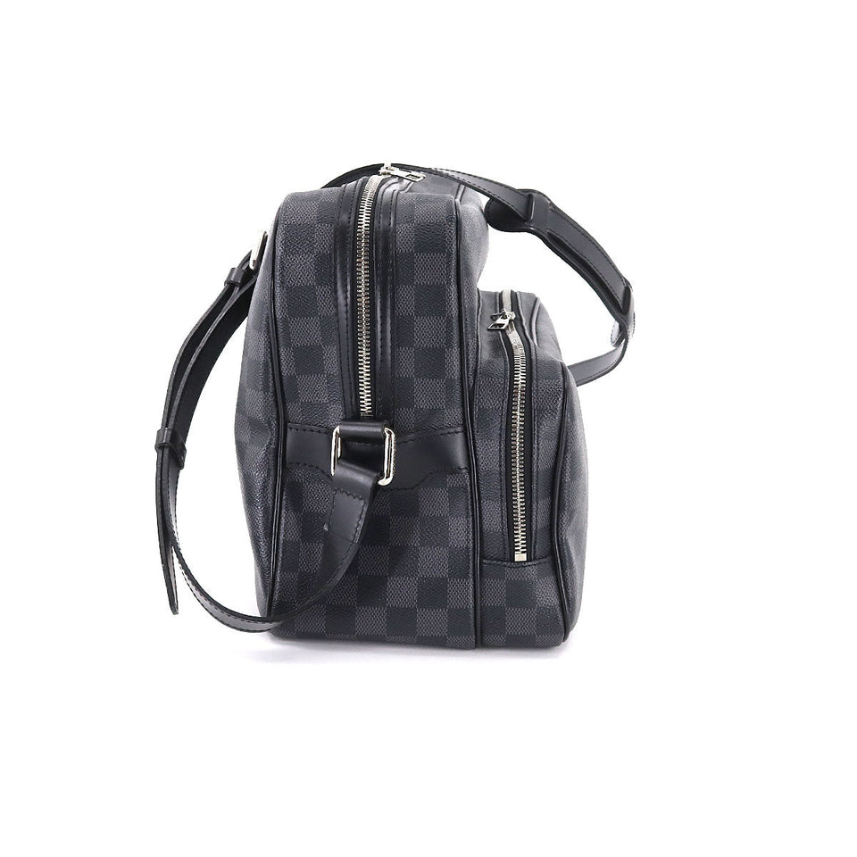Louis Vuitton Damier Graphite Io Shoulder Bag Black Gray