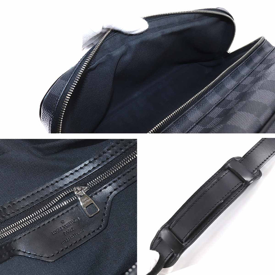 Louis Vuitton Damier Graphite Io Shoulder Bag Black Gray