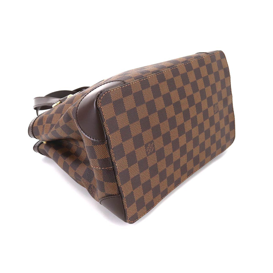 Louis Vuitton Damier Hampstead PM Tote Bag Ebene Gold Hardware