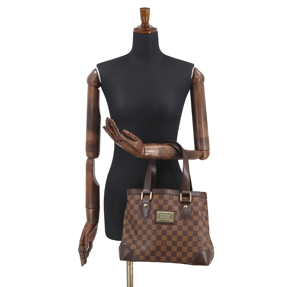 Louis Vuitton Damier Hampstead PM Tote Bag Ebene Gold Hardware