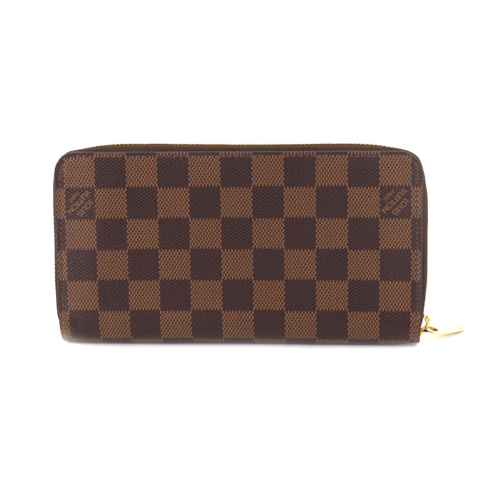 Louis Vuitton Damier Zippy Wallet Round Zipper Long Wallet Ebene Brown