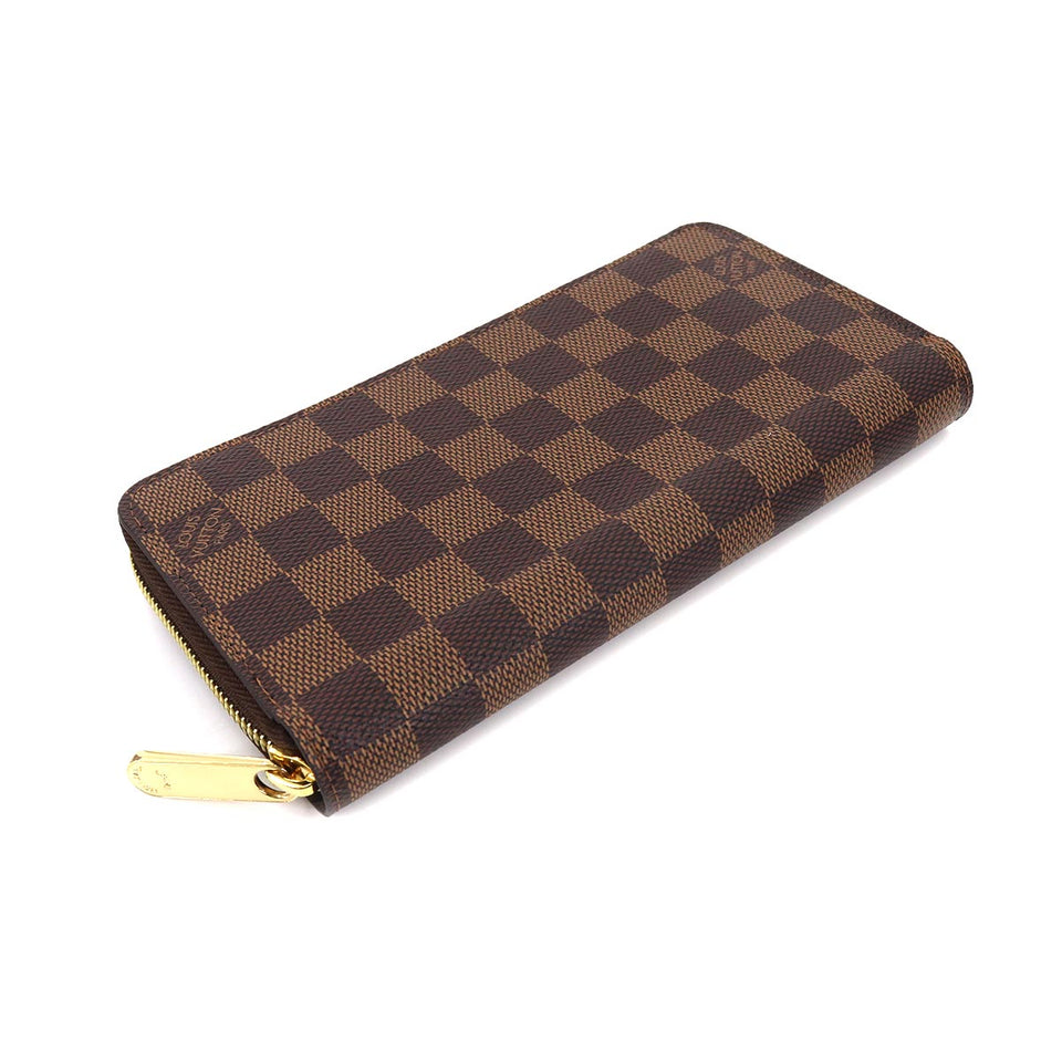 Louis Vuitton Damier Zippy Wallet Round Zipper Long Wallet Ebene Brown