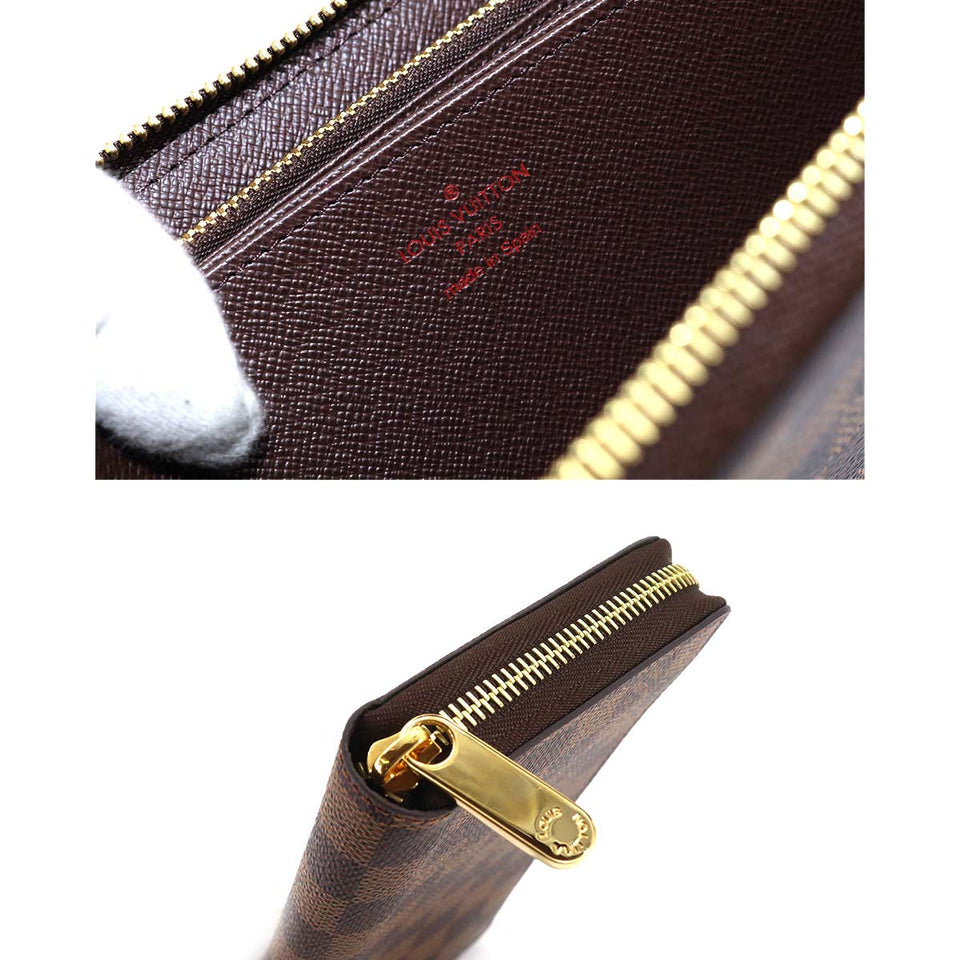 Louis Vuitton Damier Zippy Wallet Round Zipper Long Wallet Ebene Brown
