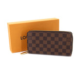 Louis Vuitton Damier Zippy Wallet Round Zipper Long Wallet Ebene Brown