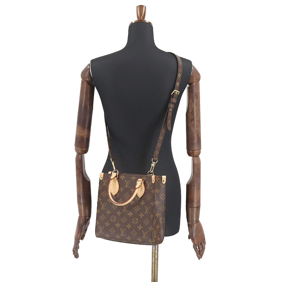 Louis Vuitton Monogram Sac Plat BB 2way Shoulder Bag Brown