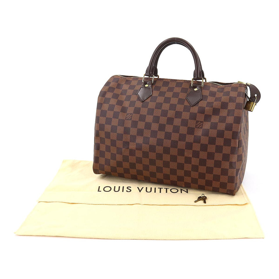 Louis Vuitton Damier Speedy 35 Hand Bag Ebene Brown