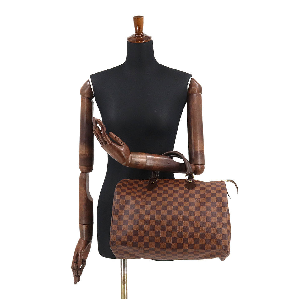 Louis Vuitton Damier Speedy 35 Hand Bag Ebene Brown