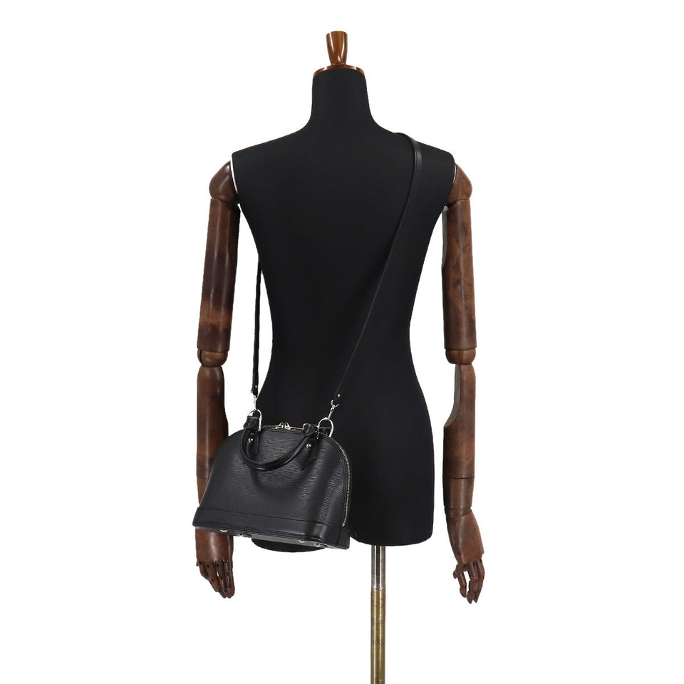 Louis Vuitton Epi Alma BB 2way Hand Shoulder Bag Leather Noir