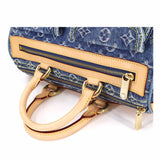 Louis Vuitton Monogram Denim Neo Speedy Hand Bag Canvas Leather Blue