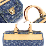 Louis Vuitton Monogram Denim Neo Speedy Hand Bag Canvas Leather Blue