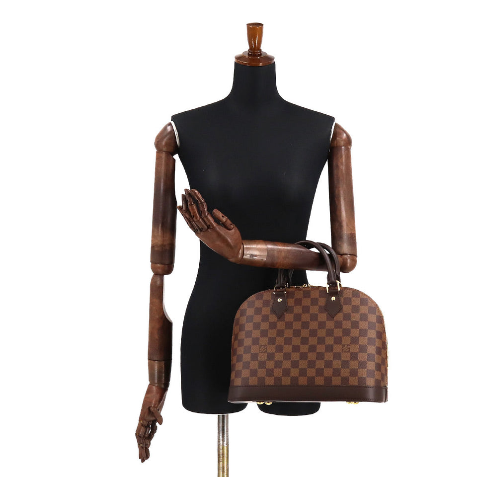 Louis Vuitton Damier Alma PM Hand Bag Ebene Brown