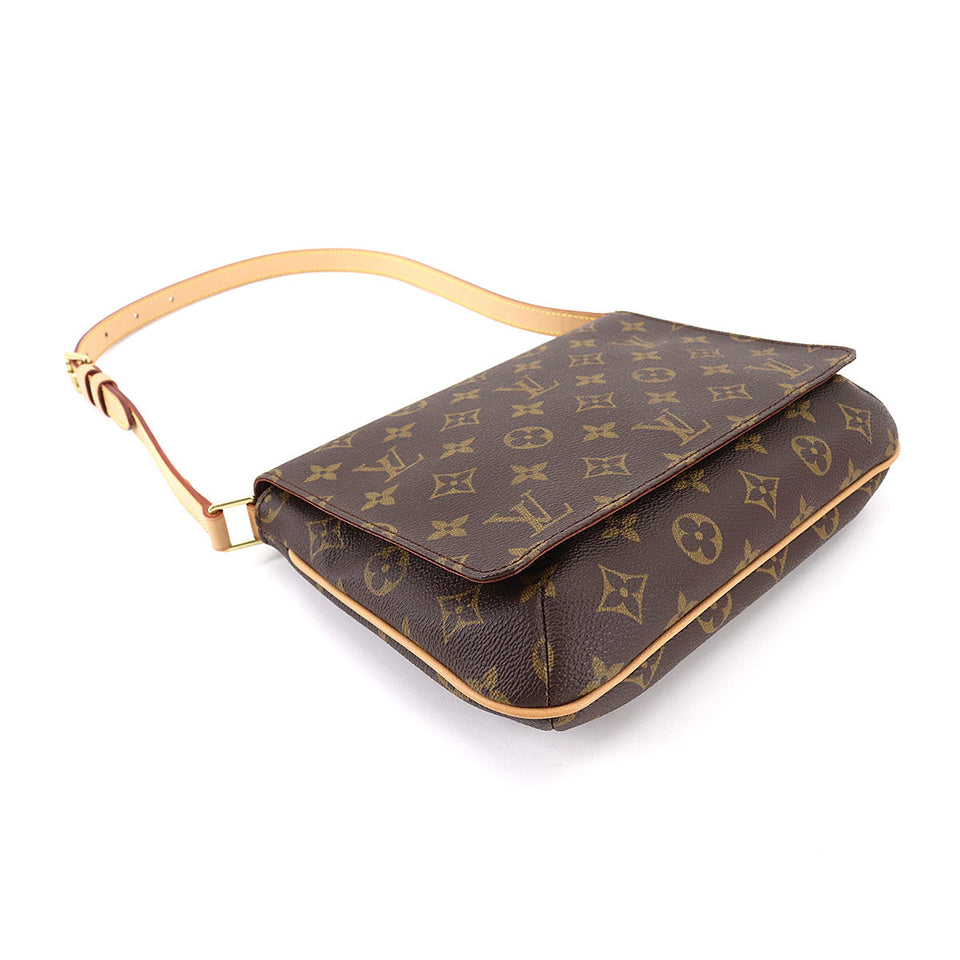 Louis Vuitton Monogram Musette Tango Short Shoulder Bag Brown