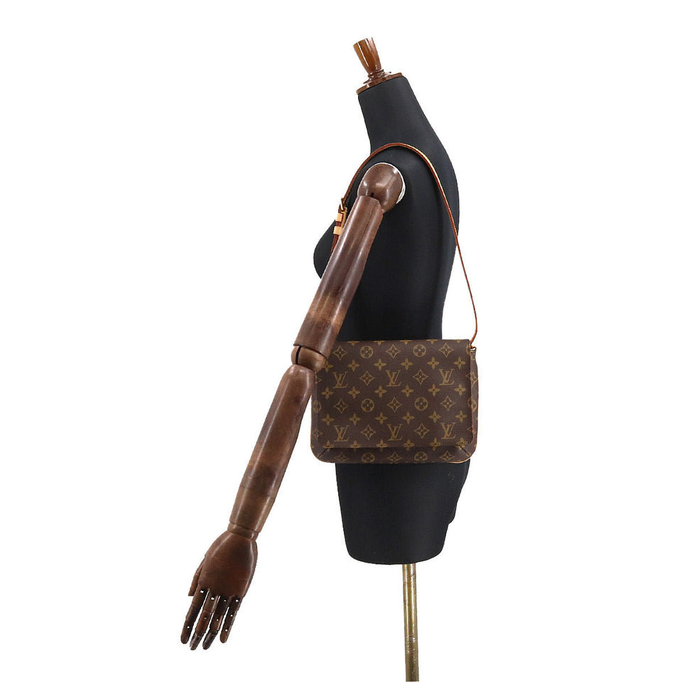 Louis Vuitton Monogram Musette Tango Short Shoulder Bag Brown