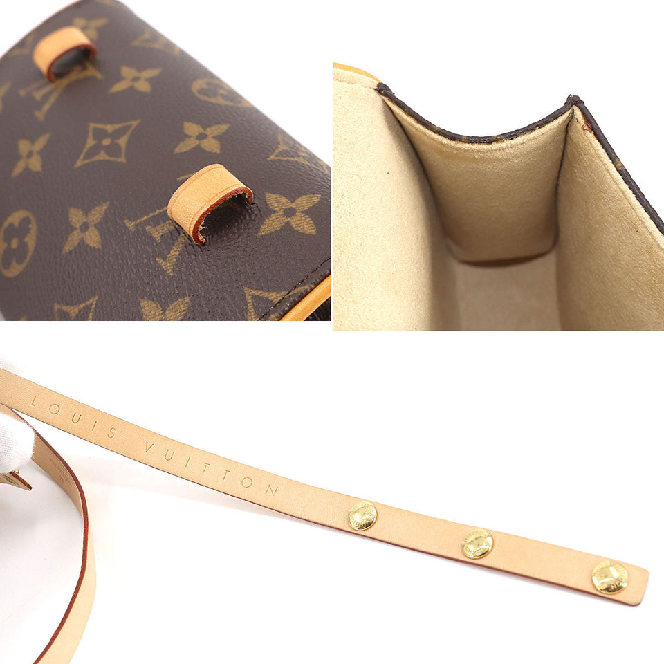 Louis Vuitton Monogram Pochette Florentine Waist Pouch Belt Bag Brown