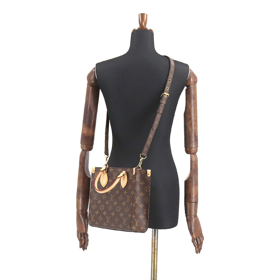 Louis Vuitton Monogram Sac Plat BB 2way Hand Shoulder Bag Brown