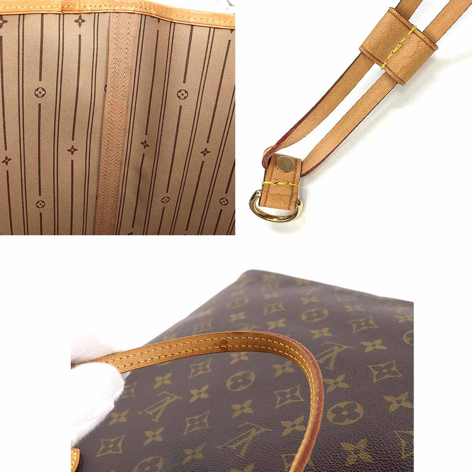 Louis Vuitton Monogram Neverfull GM Tote Bag Brown Gold Hardware