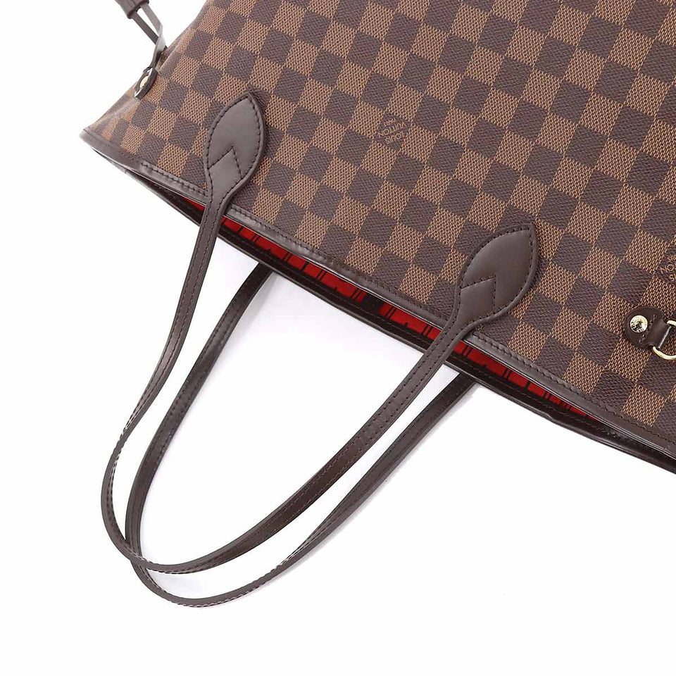 Louis Vuitton Damier Neverfull MM Tote Bag Ebene Cerise Brown