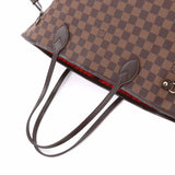 Louis Vuitton Damier Neverfull MM Tote Bag Ebene Cerise Brown
