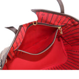Louis Vuitton Damier Neverfull MM Tote Bag Ebene Cerise Brown