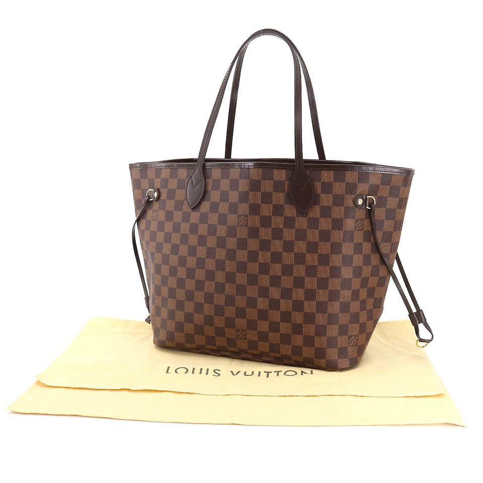 Louis Vuitton Damier Neverfull MM Tote Bag Ebene Cerise Brown