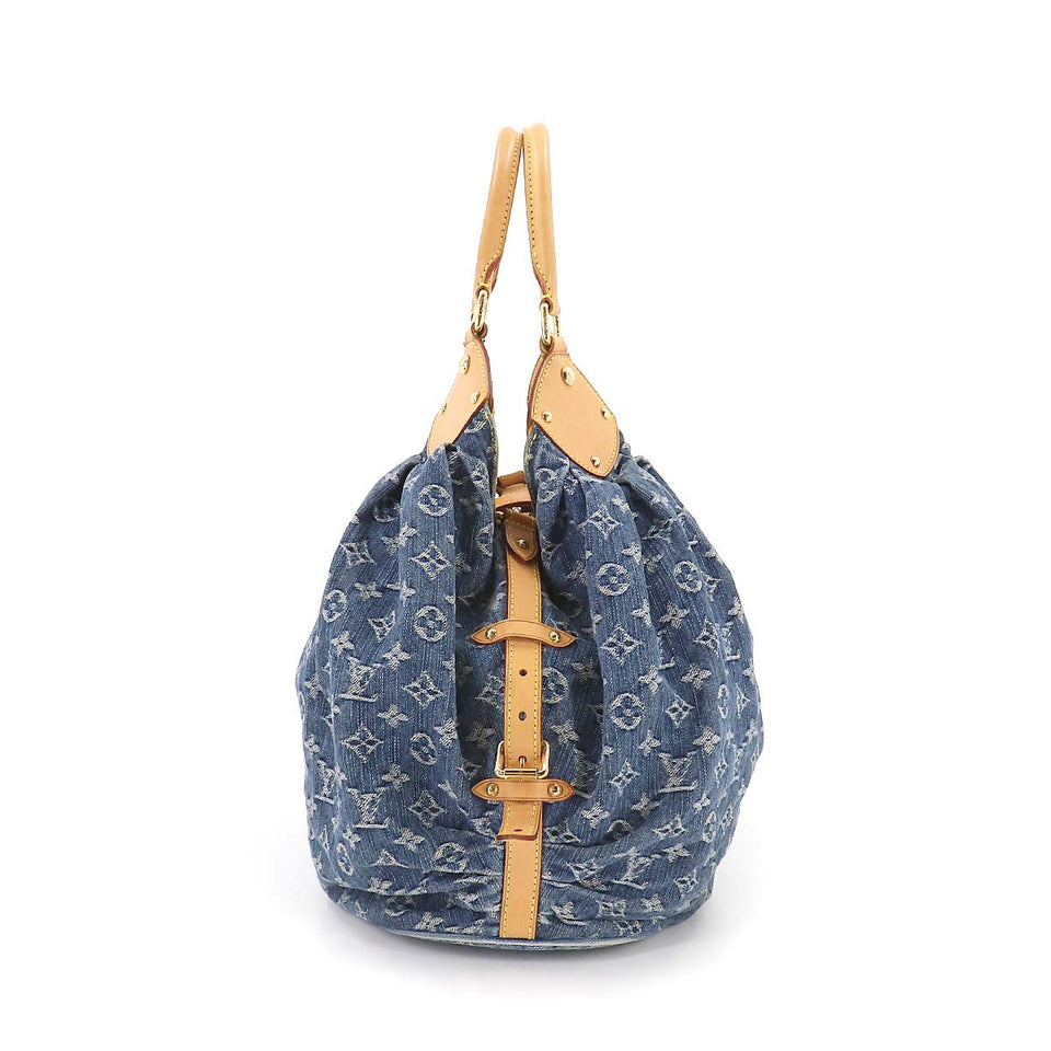 Louis Vuitton Monogram Denim XL Shoulder Bag Canvas Blue