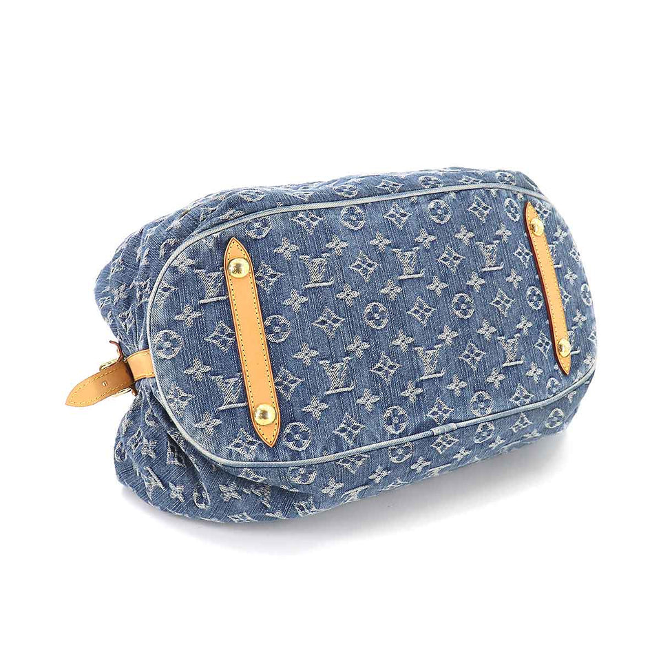 Louis Vuitton Monogram Denim XL Shoulder Bag Canvas Blue