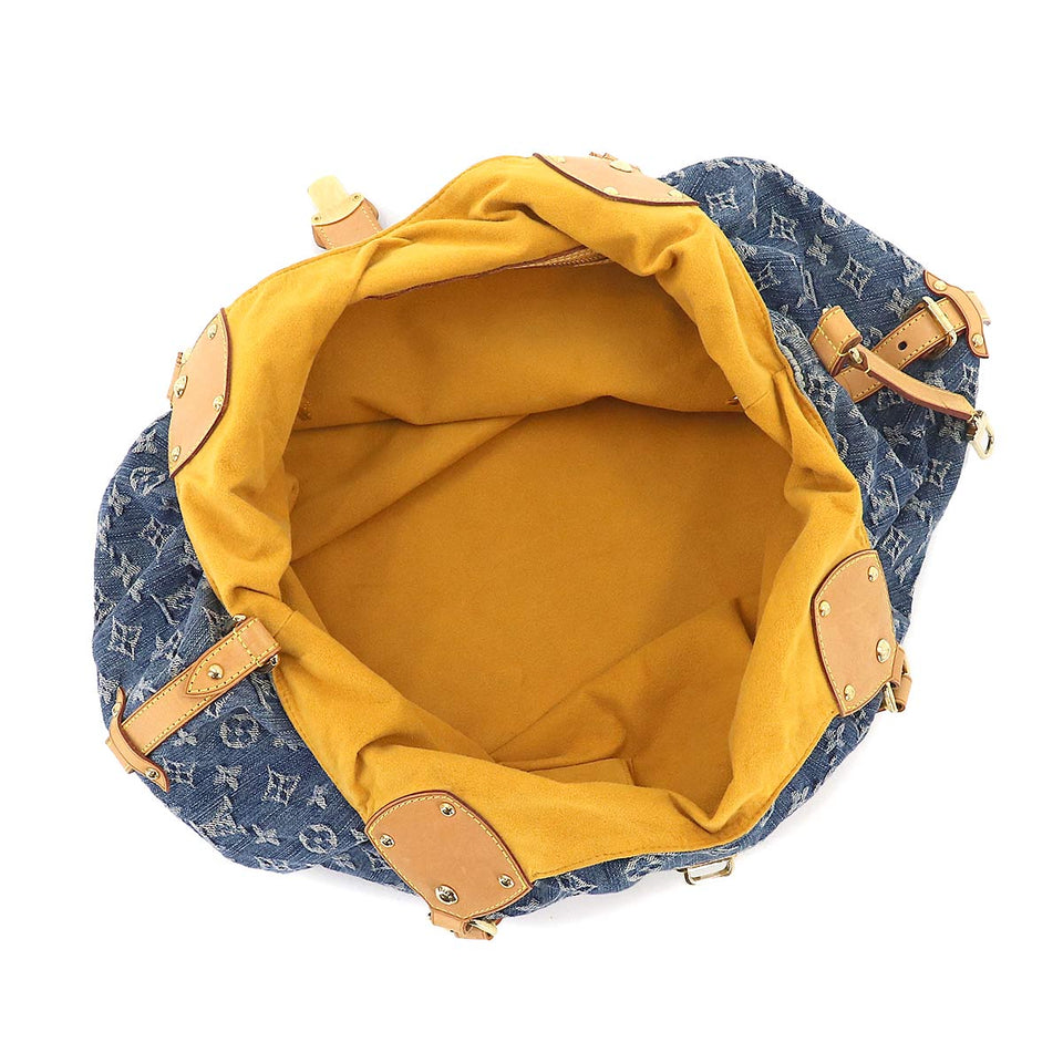 Louis Vuitton Monogram Denim XL Shoulder Bag Canvas Blue