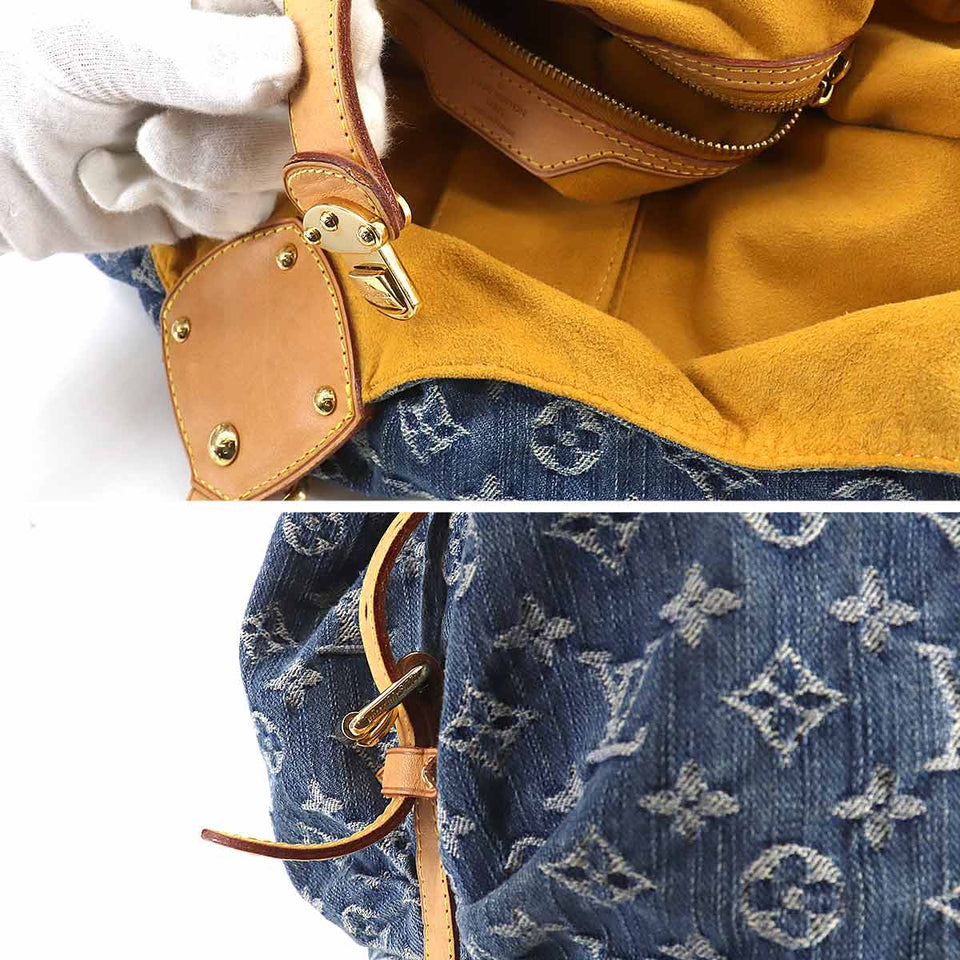 Louis Vuitton Monogram Denim XL Shoulder Bag Canvas Blue
