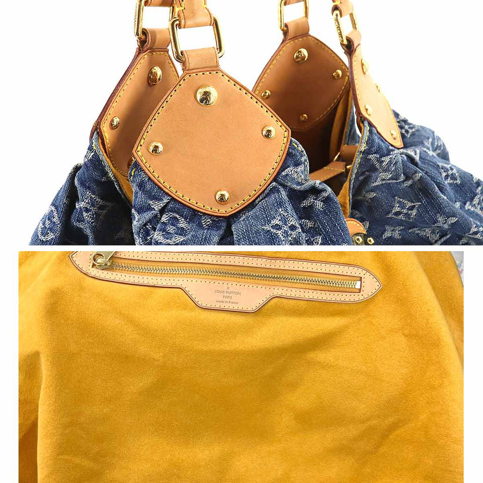 Louis Vuitton Monogram Denim XL Shoulder Bag Canvas Blue