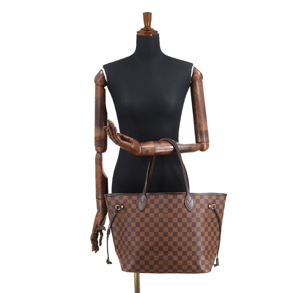 Louis Vuitton Damier Neverfull MM Tote Bag Ebene Cerise Brown