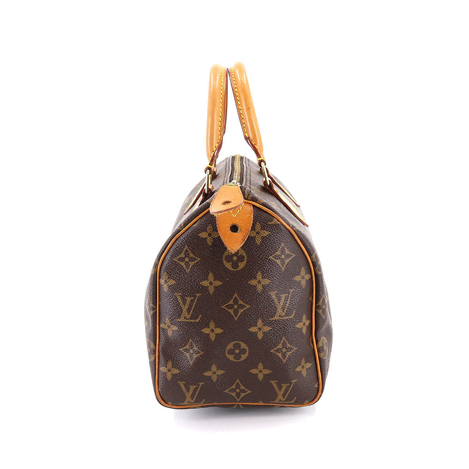 Louis Vuitton Monogram Speedy 25 Hand Bag Brown Gold Hardware
